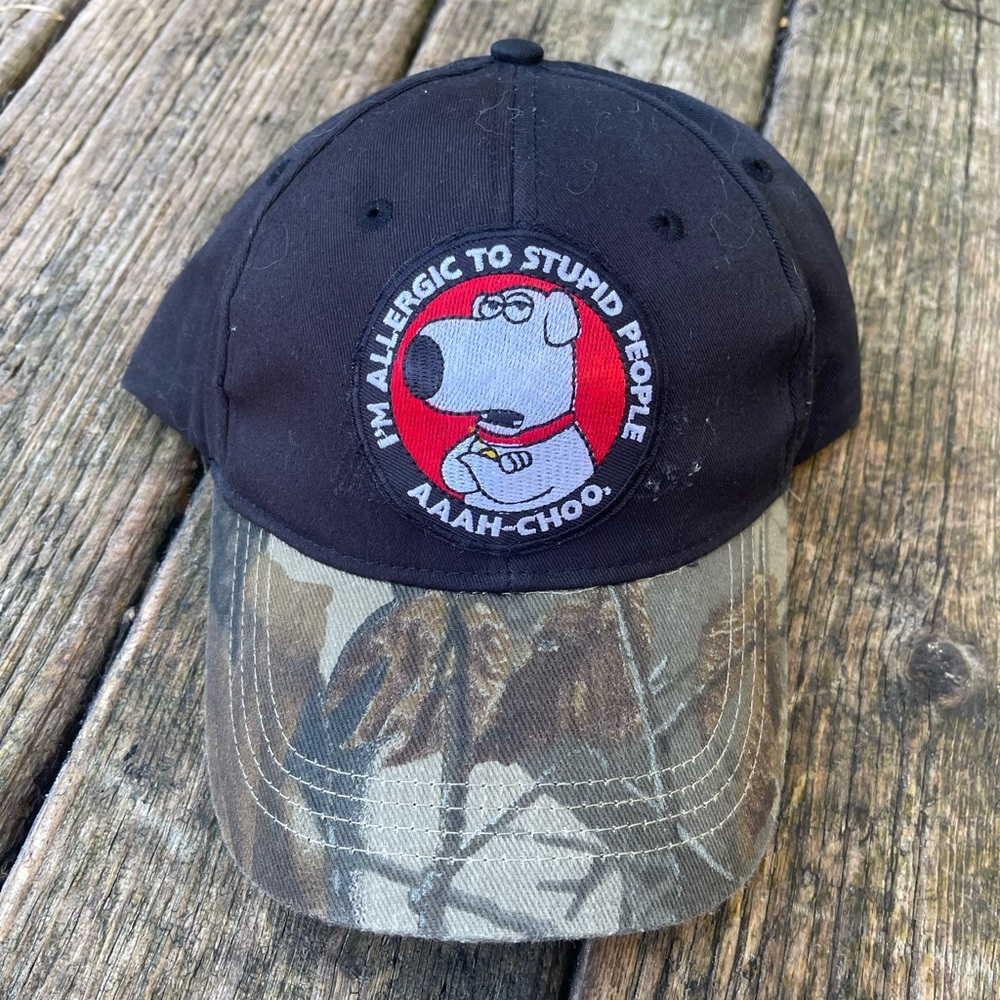Family Guy Brain Black and Tan Graphic Real Tree Camo Cap
